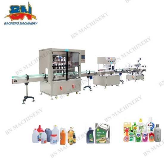 Quality Bottle Can Liquid Oil Cream Filling Machine with Capping Labeling Line