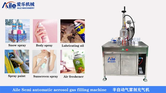 Semi Automatic Aerosol Hair Spray Snow Spray Aerosol Gas Filling Equipment Spray Paint Production Line Butane Gas Refilling Machine