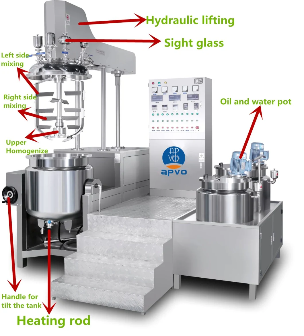 2022 Toothpaste Production Line Vacuum Emulsifying Mixer Shampoo Mixer Cream Making Machine