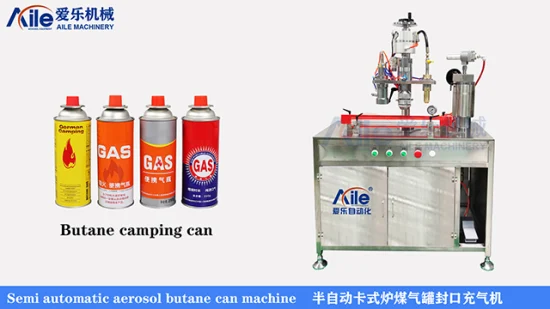 Semi Automatic LPG Butane Canister Gas Spray Machine Aerosol Filling Machine LPG Refill Machinery Vacuum Crimping Gas Filling Equipment